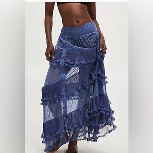 FREE PEOPLE Forever Young Maxi Slip Skirt Black